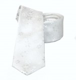                    NM slim szövött nyakkendő - Fehér virágos Mintás nyakkendők